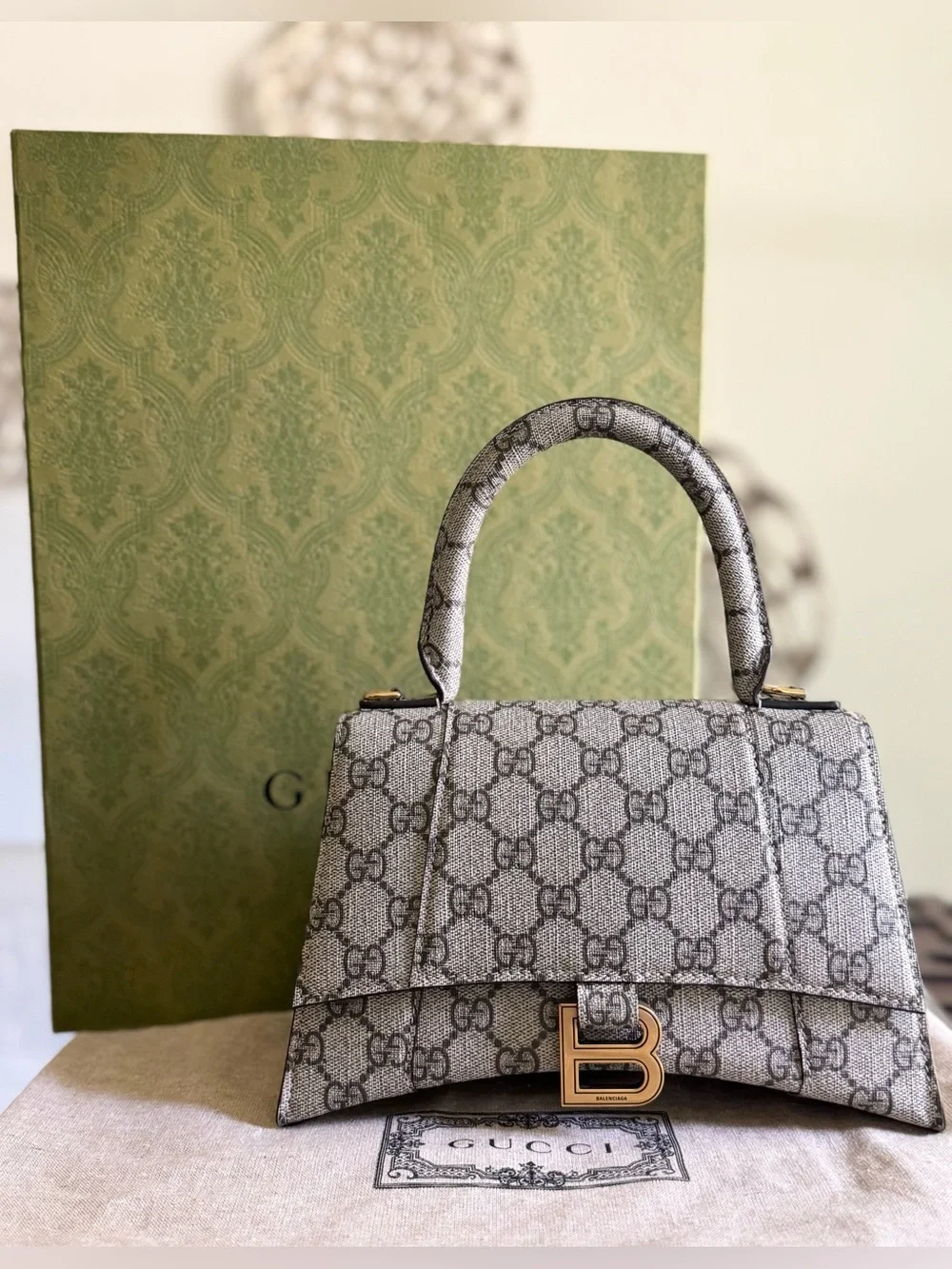 Gucci x Balenciaga Hacker Project Small Hourglass GG Supreme Top Handle